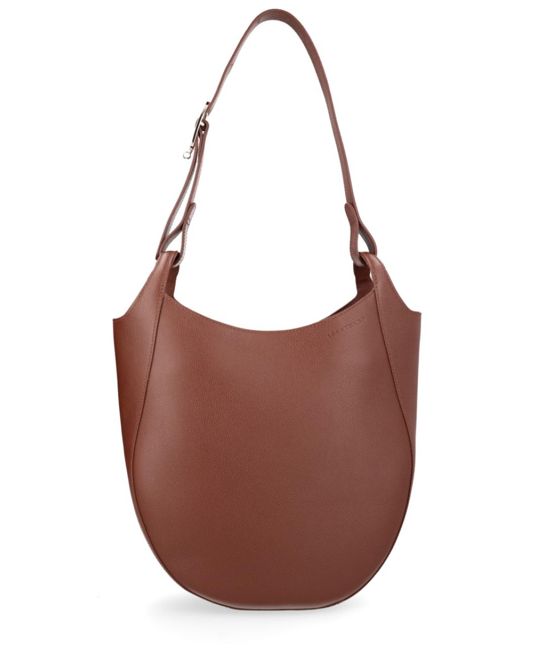 LONGCHAMP Коричневая кожаная сумка через плечо, фото 2