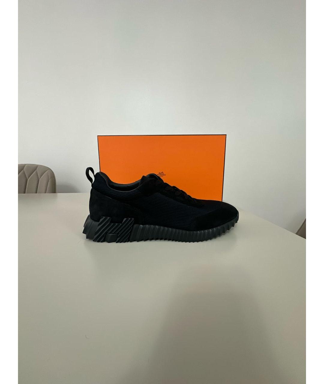 HERMES Черные замшевые высокие кроссовки / кеды, фото 7