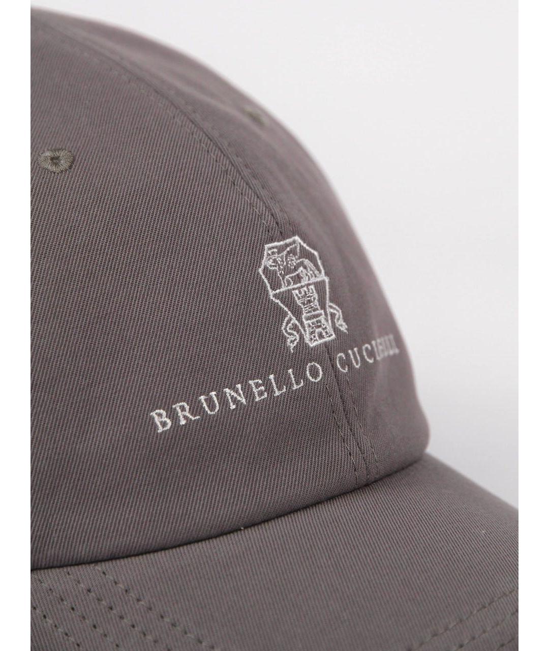 BRUNELLO CUCINELLI Коричневая хлопковая кепка/бейсболка, фото 4