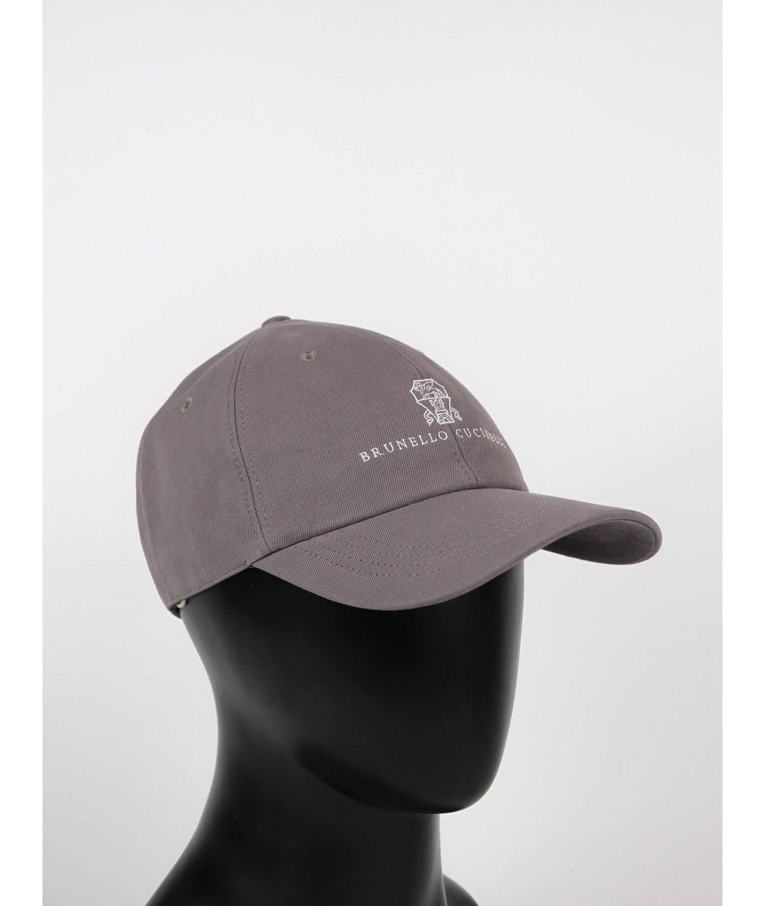 BRUNELLO CUCINELLI Коричневая хлопковая кепка/бейсболка, фото 2