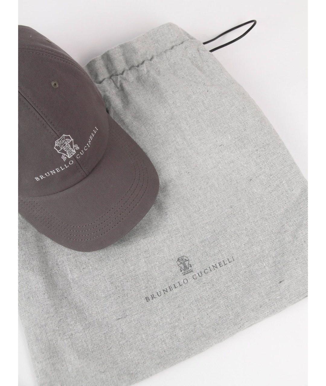BRUNELLO CUCINELLI Коричневая хлопковая кепка/бейсболка, фото 8