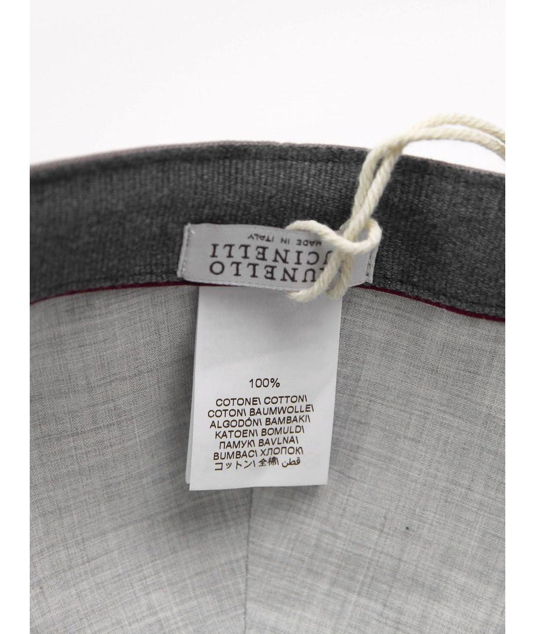 BRUNELLO CUCINELLI Коричневая хлопковая кепка/бейсболка, фото 7