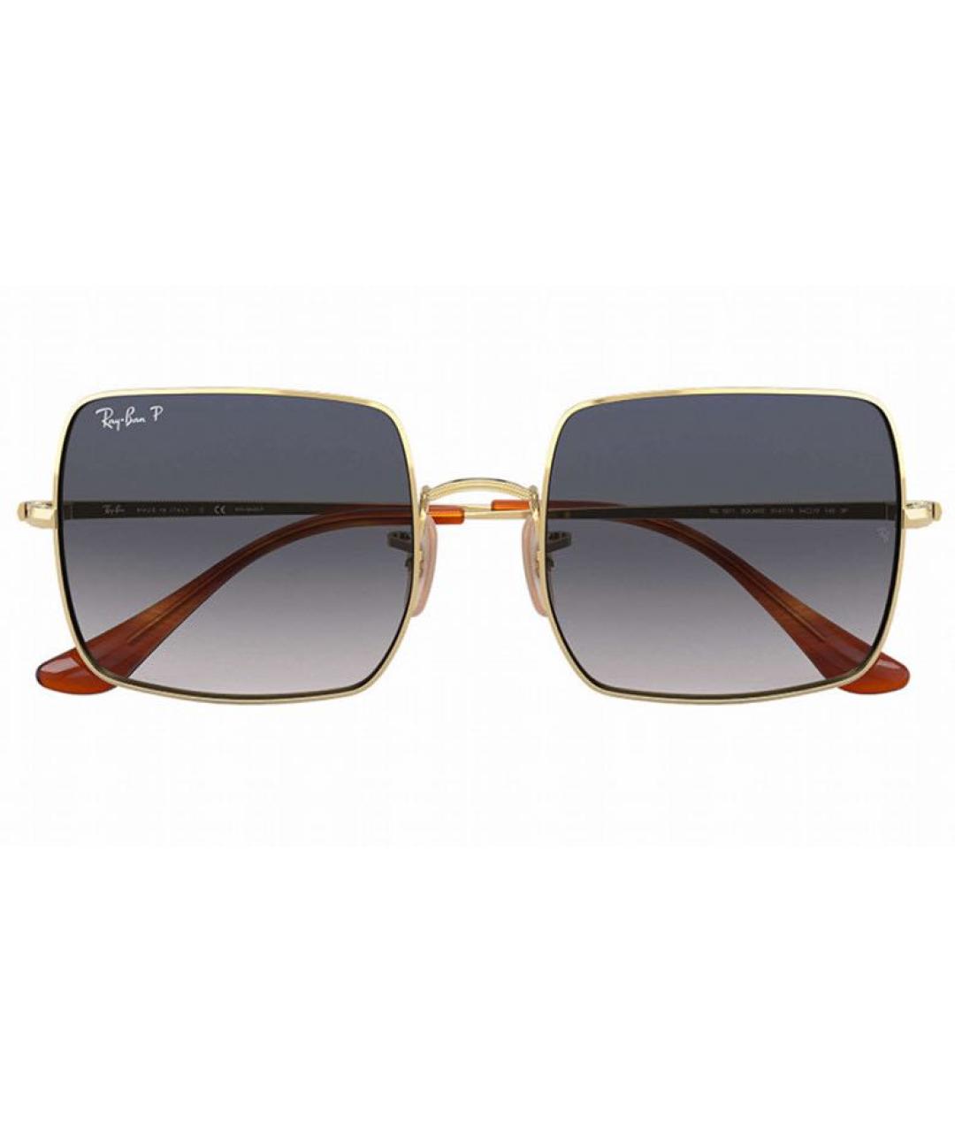 RAY BAN Золотые металлические солнцезащитные очки, фото 1