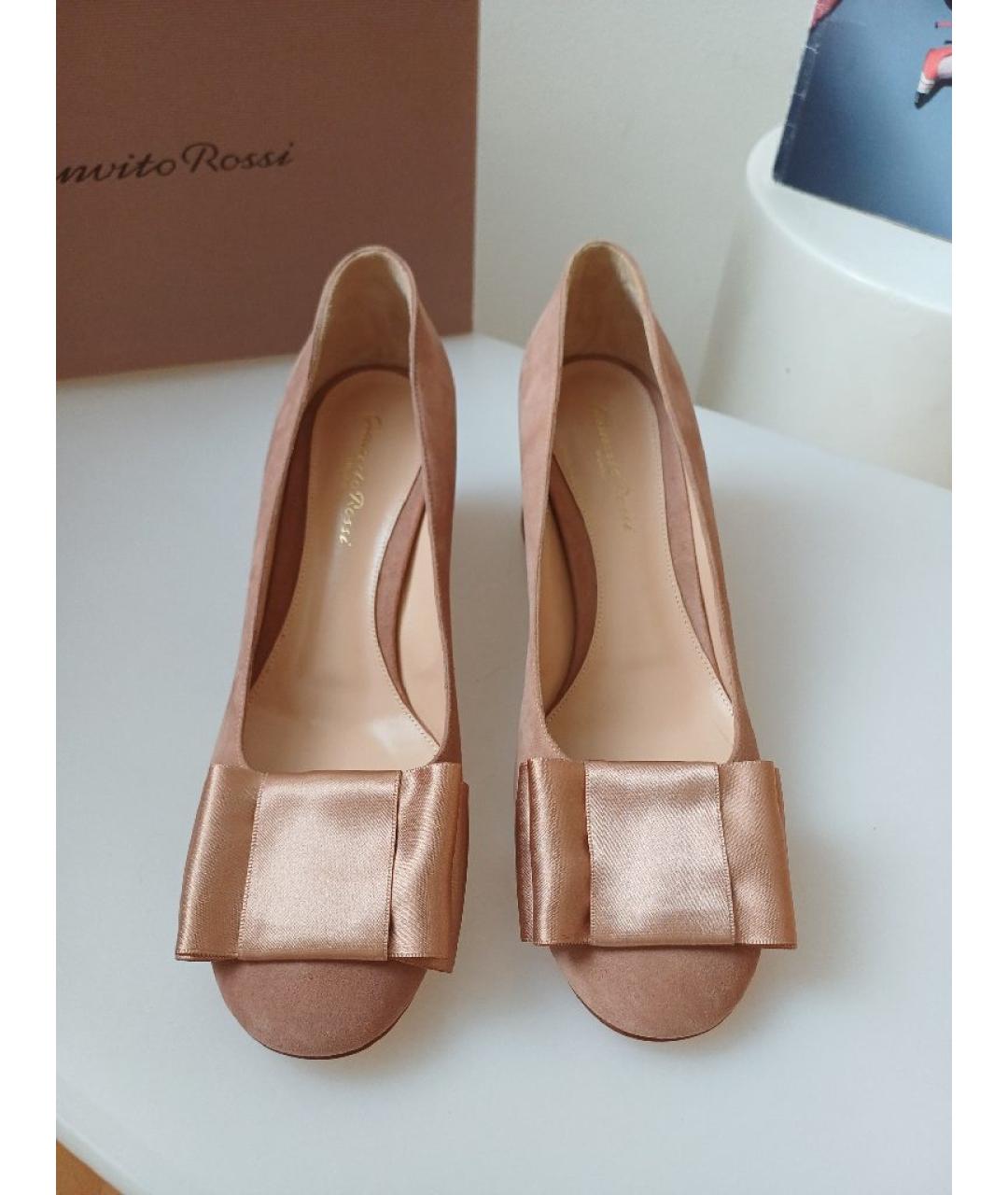 GIANVITO ROSSI Бежевые замшевые туфли, фото 7