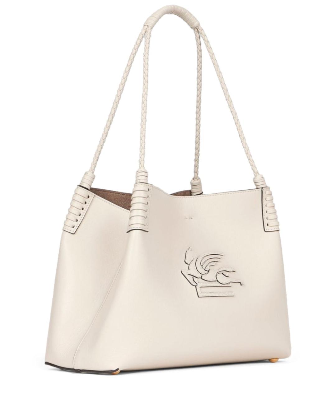 ETRO Белая кожаная сумка тоут, фото 4