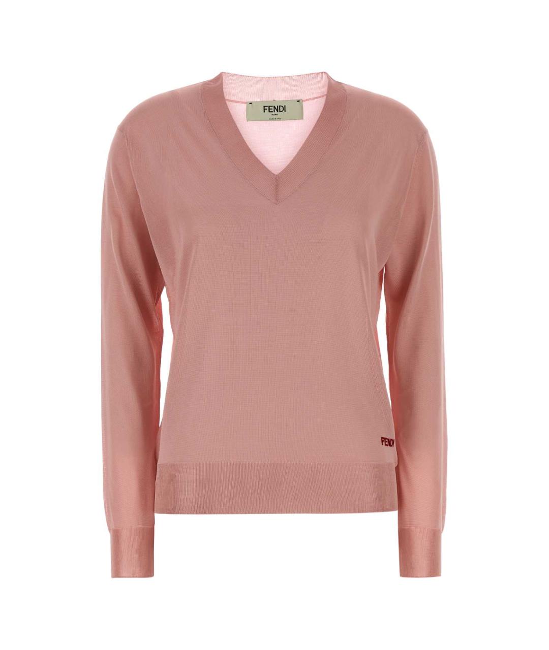 FENDI Розовый вискозный джемпер / свитер, фото 1