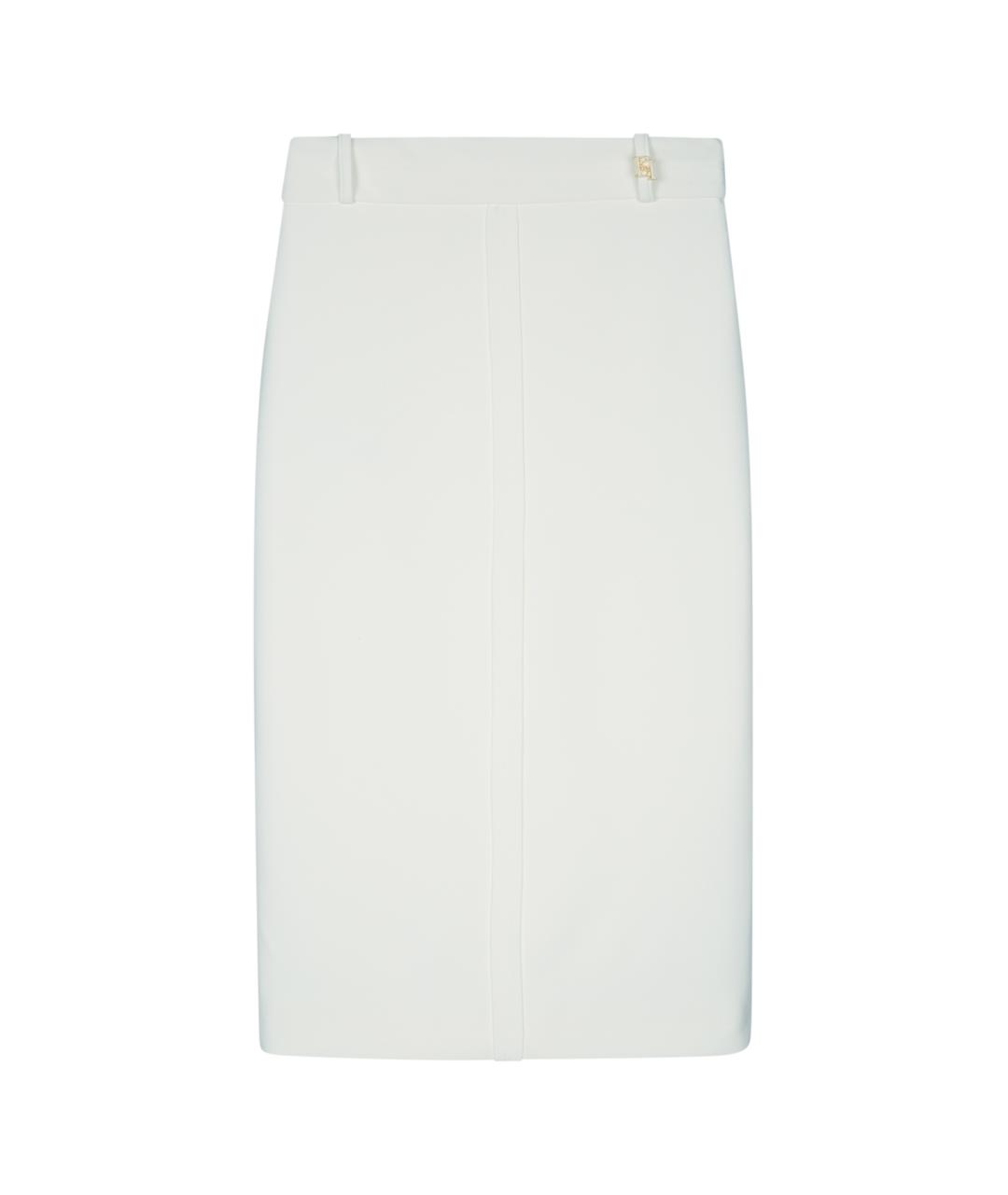 ELISABETTA FRANCHI Белая полиэстеровая юбка миди, фото 1