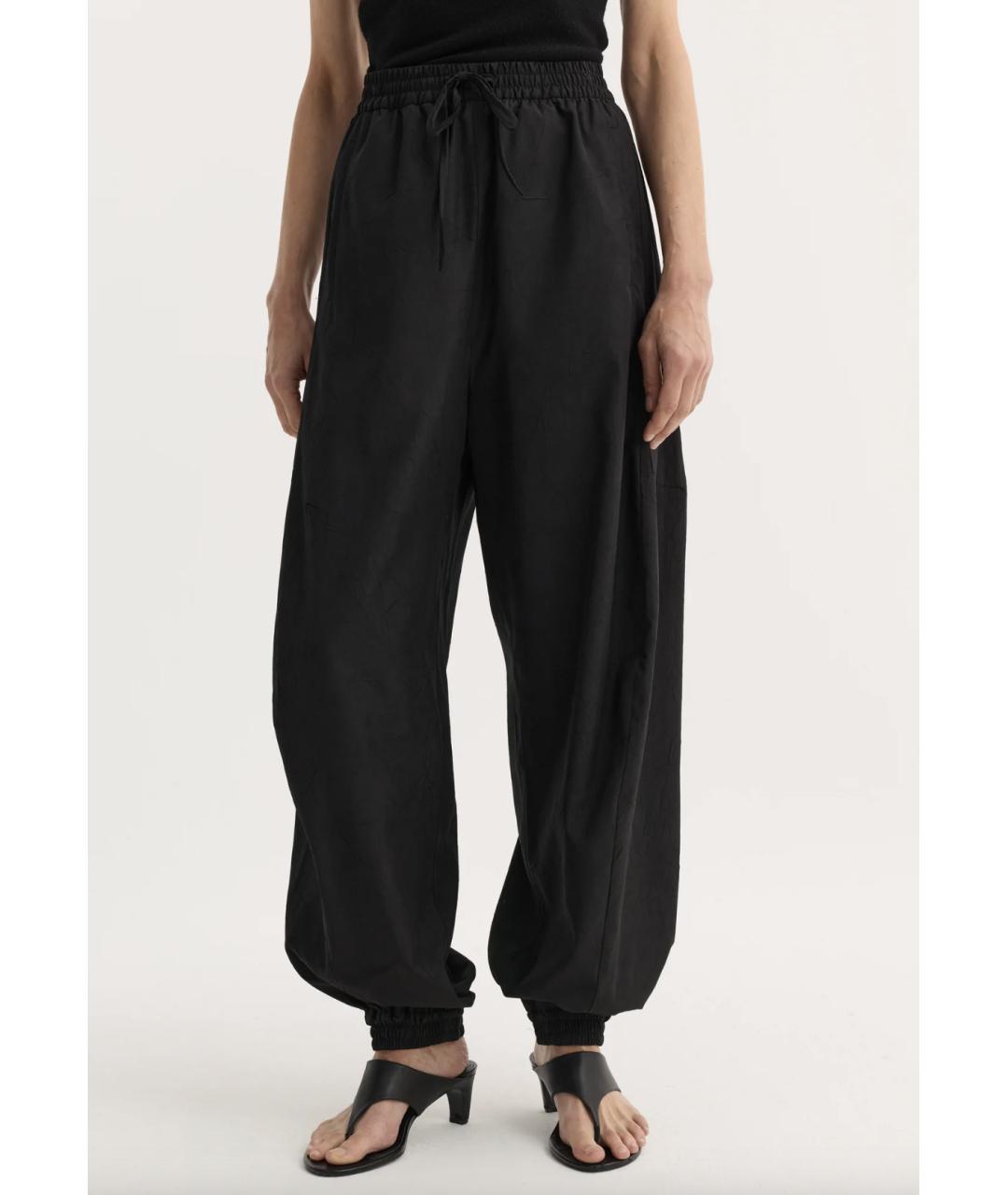 ROHE Черные полиэстеровые брюки широкие, фото 3
