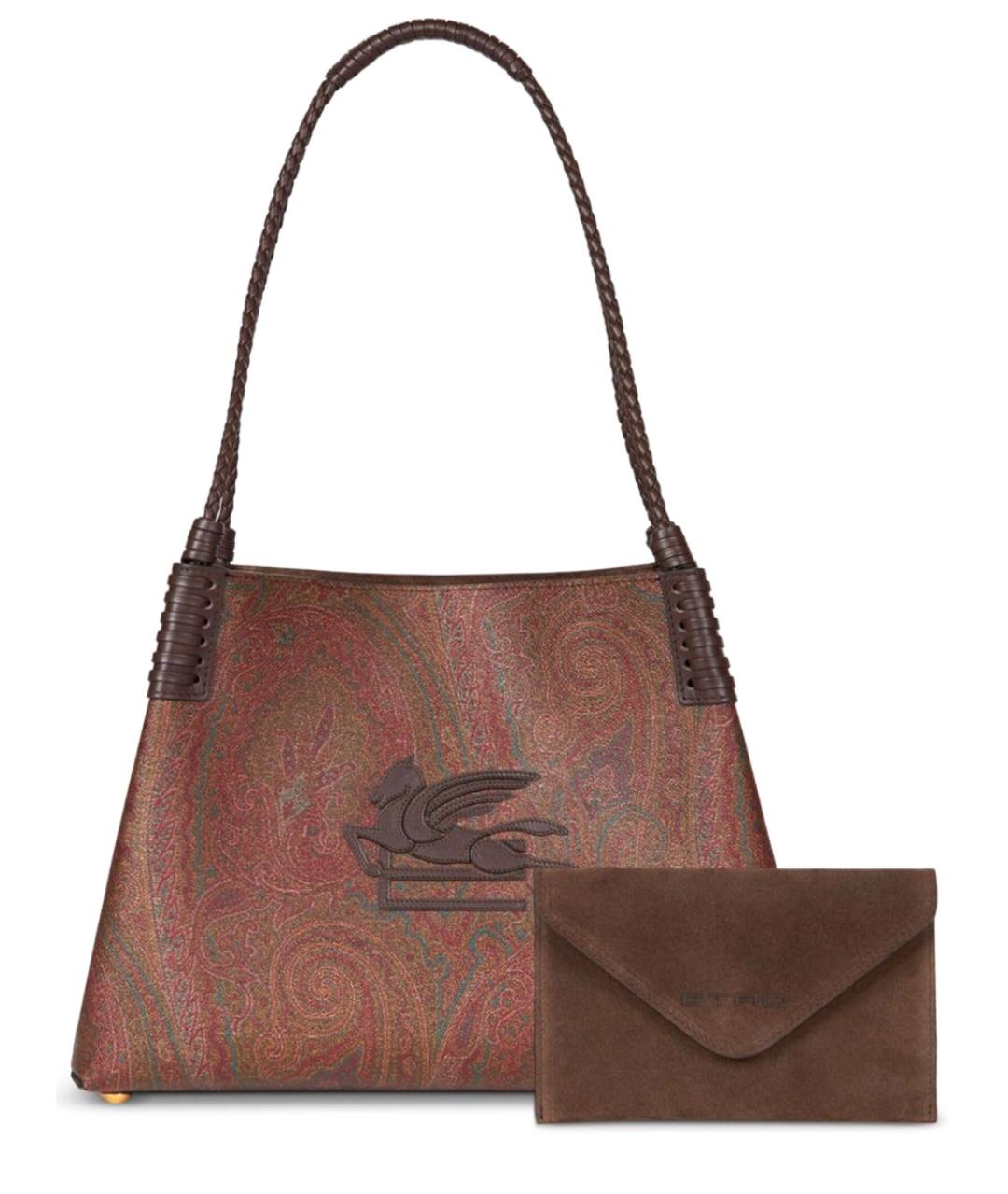 ETRO Коричневая кожаная сумка тоут, фото 4