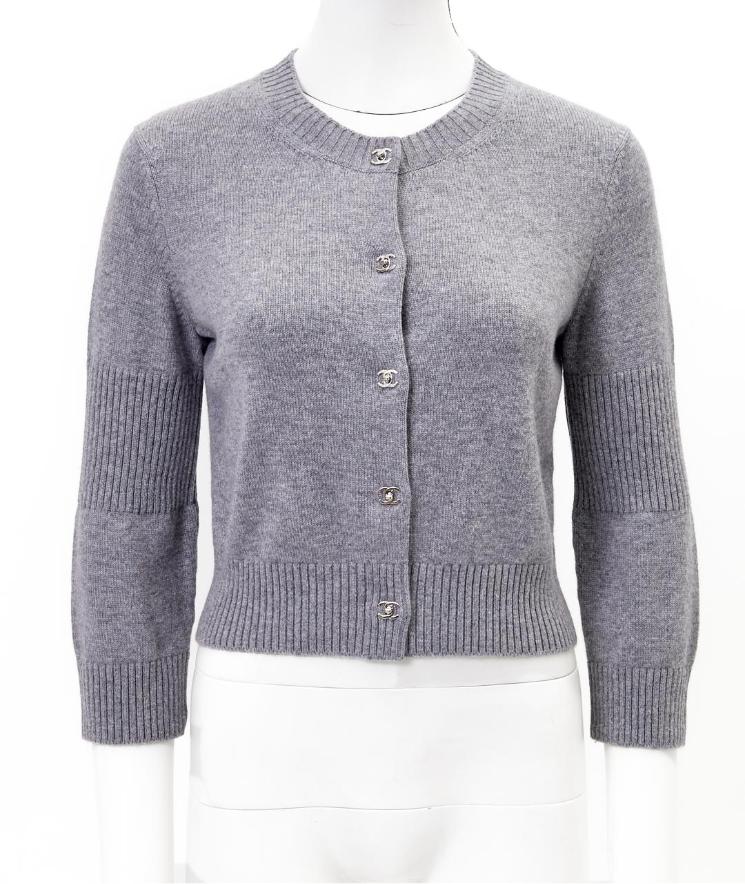 CHANEL Серый кашемировый кардиган, фото 4