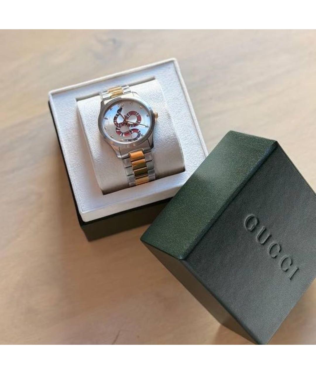 GUCCI Серебряные стальные часы, фото 3