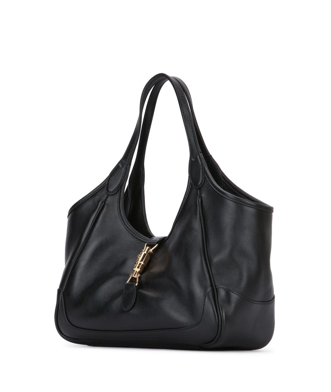 GUCCI Черная кожаная сумка тоут, фото 2