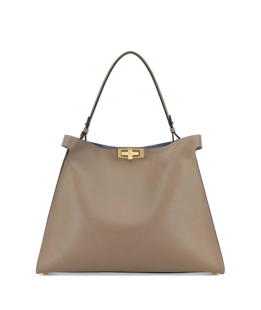 FENDI Серая кожаная сумка тоут, фото 1