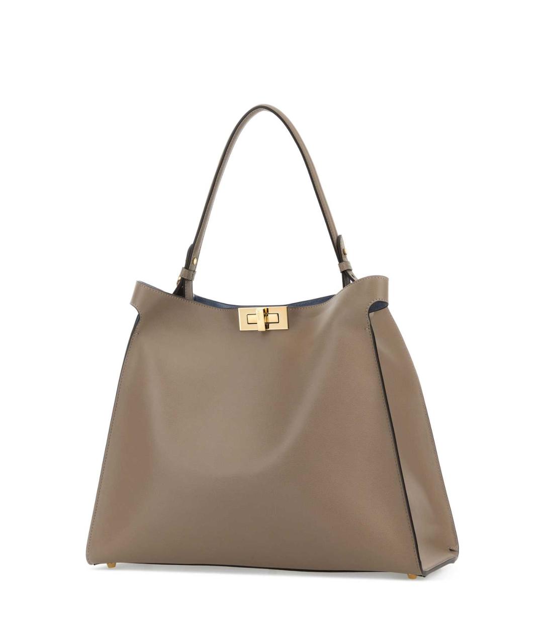 FENDI Серая кожаная сумка тоут, фото 2