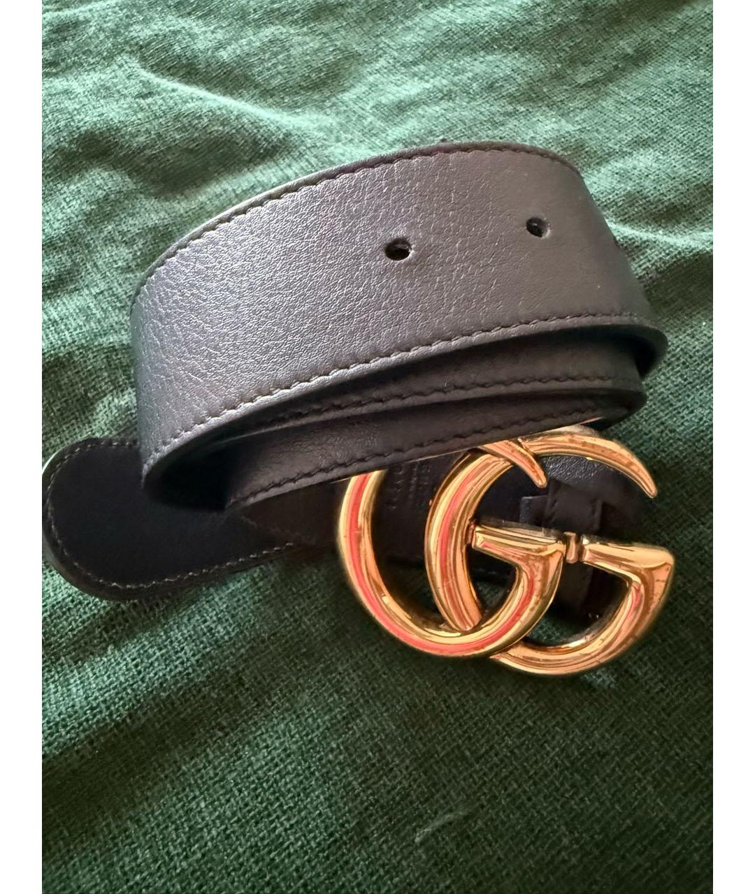 GUCCI Черный кожаный ремень, фото 4