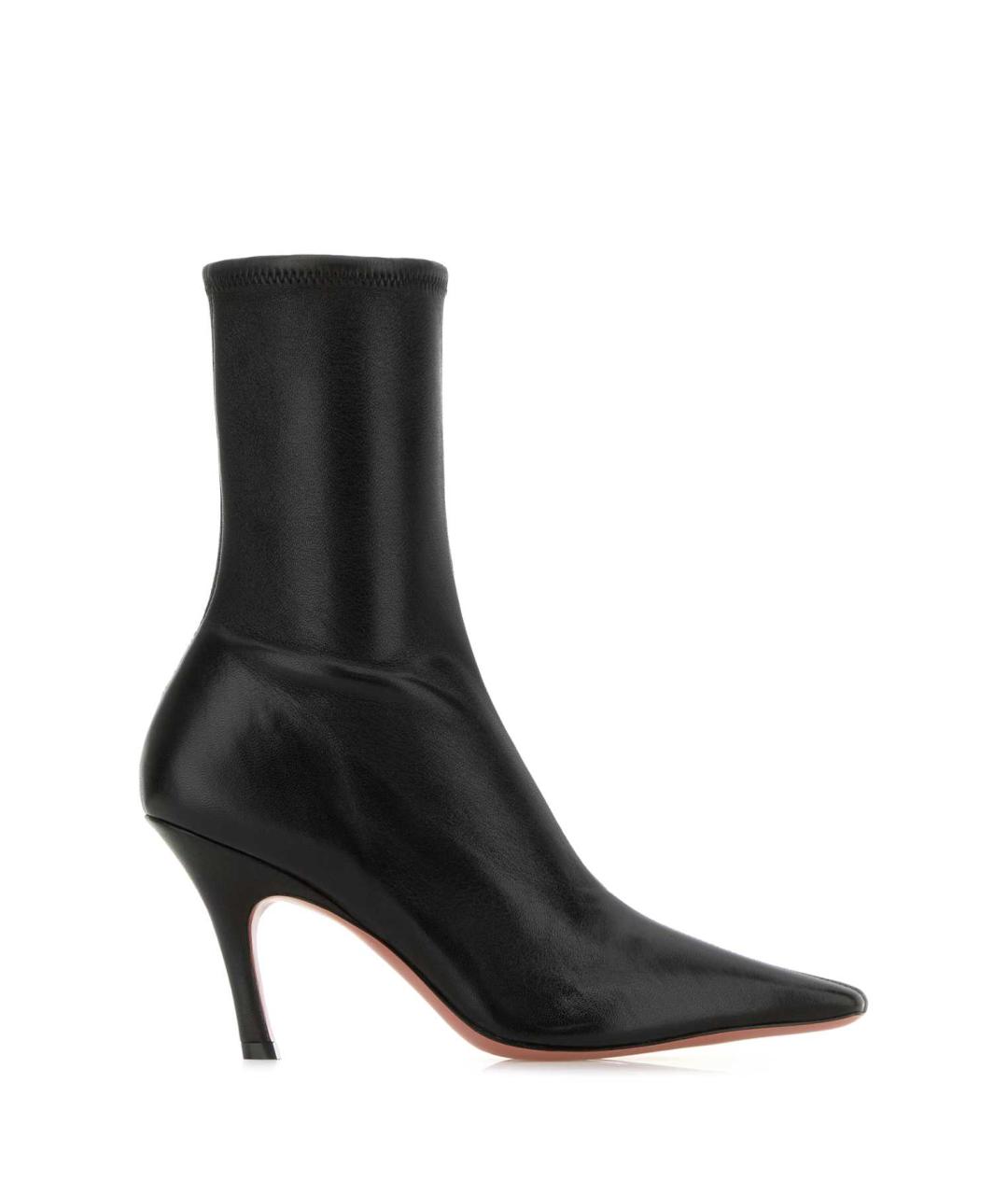 Amina Muaddi Черные кожаные сапоги, фото 1