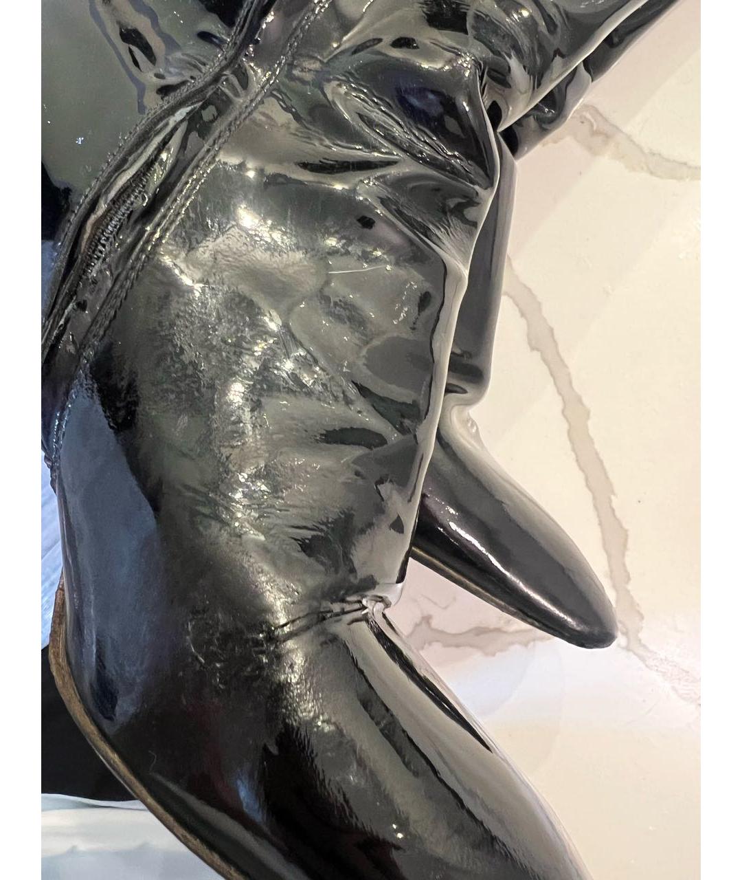 PRADA Черные сапоги из лакированной кожи, фото 8