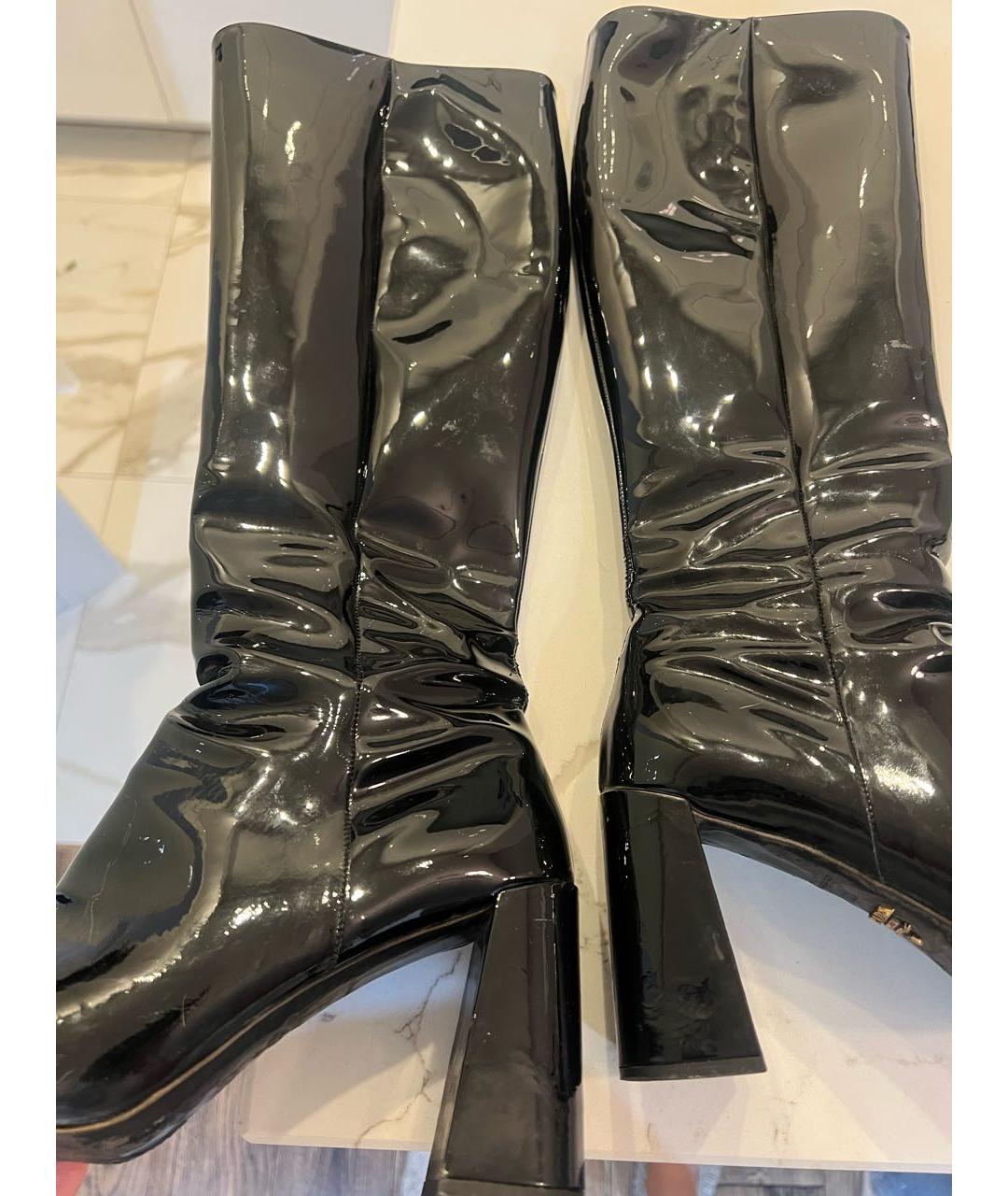 PRADA Черные сапоги из лакированной кожи, фото 3