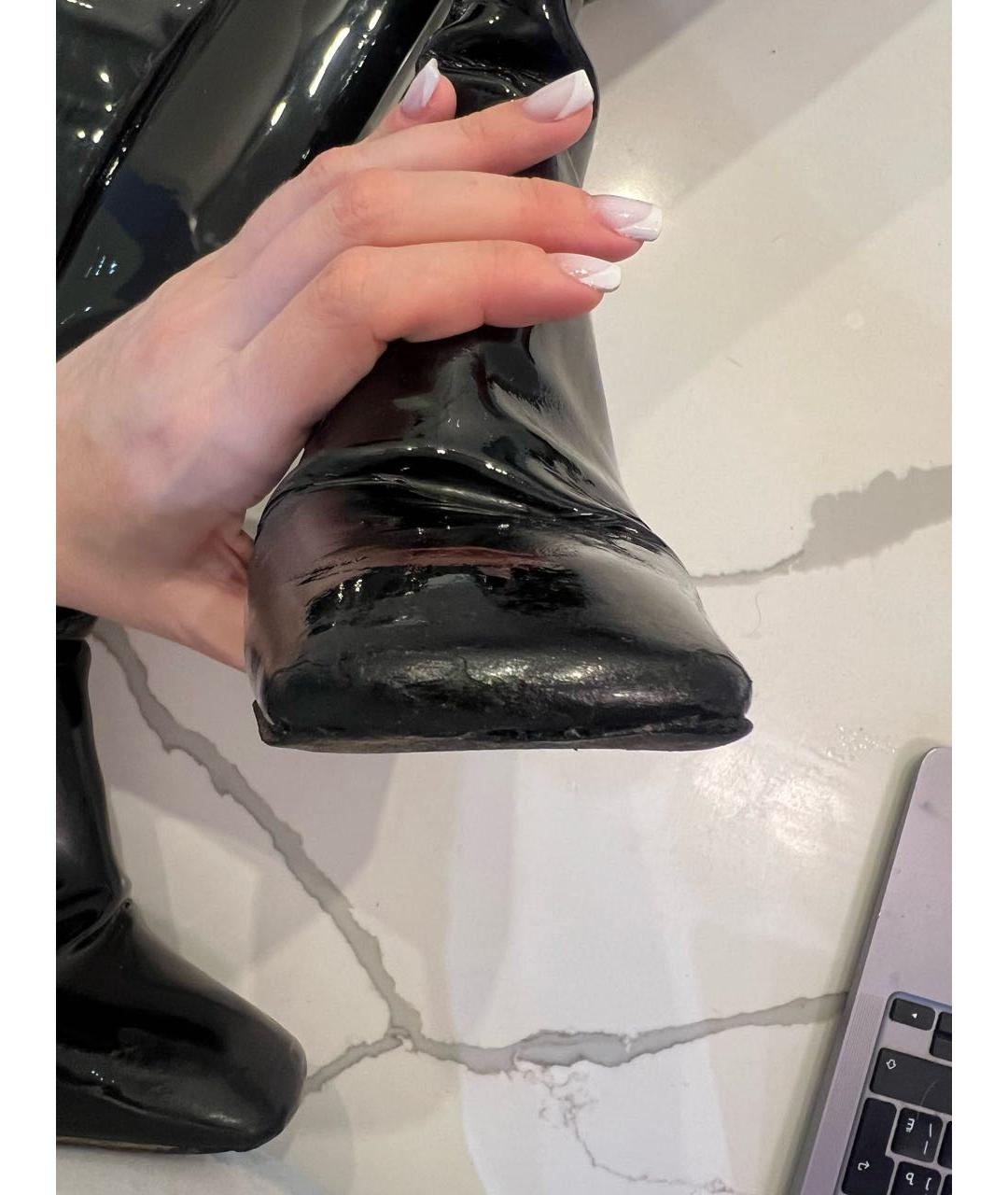 PRADA Черные сапоги из лакированной кожи, фото 6