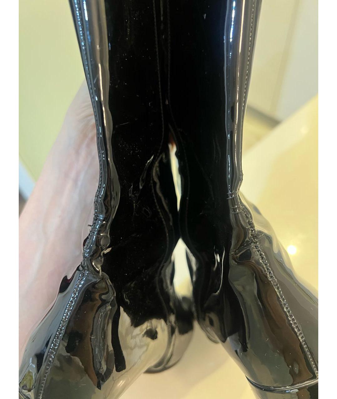 PRADA Черные сапоги из лакированной кожи, фото 4