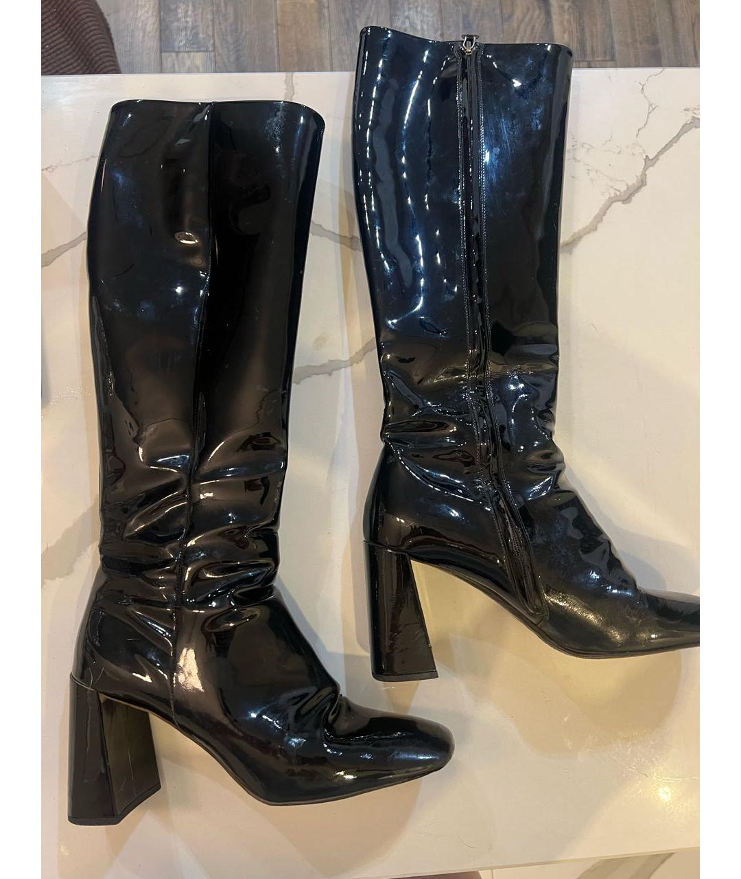 PRADA Черные сапоги из лакированной кожи, фото 9