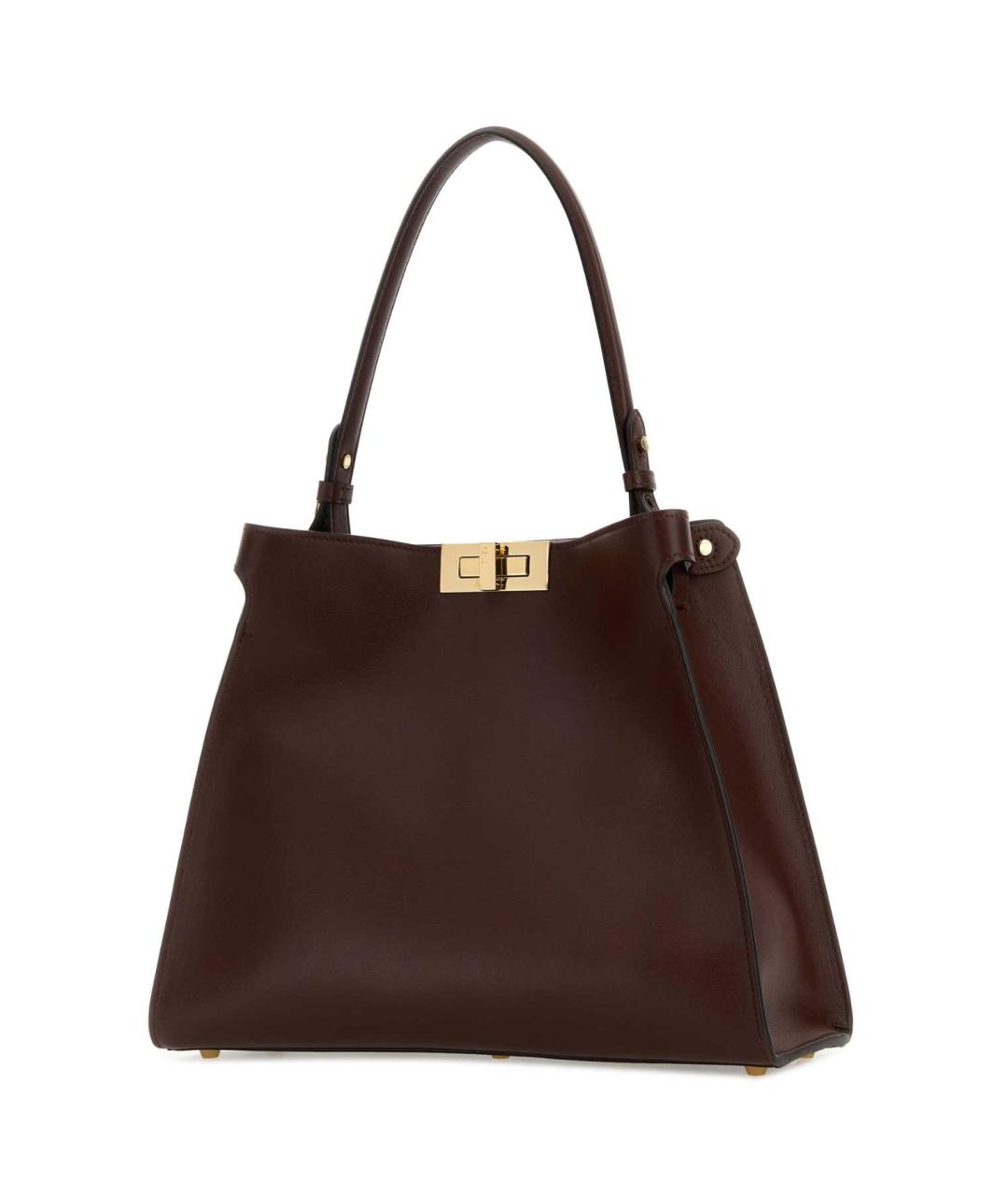 FENDI Бордовая кожаная сумка тоут, фото 2