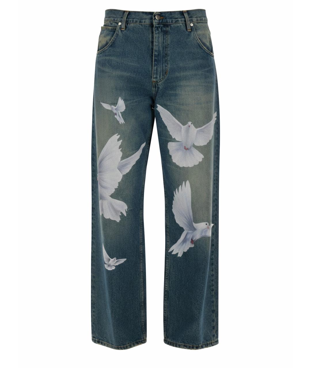 3.PARADIS Синие хлопковые прямые джинсы, фото 1