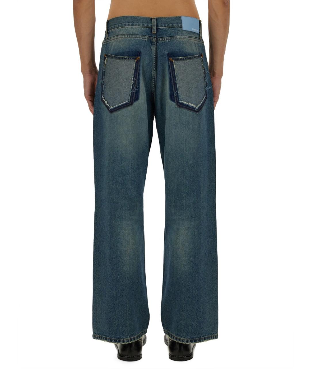 3.PARADIS Синие хлопковые прямые джинсы, фото 3