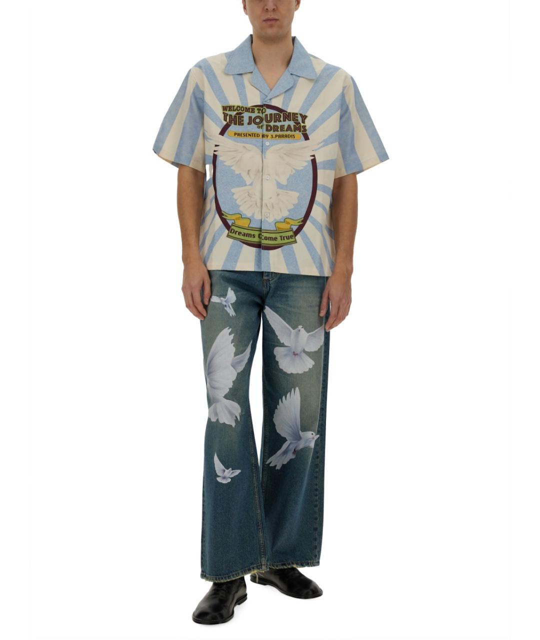 3.PARADIS Синие хлопковые прямые джинсы, фото 2