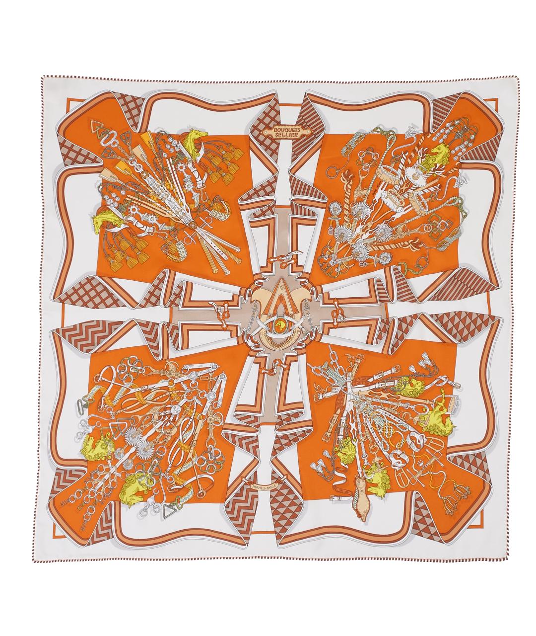 HERMES Мульти шелковый платок, фото 1
