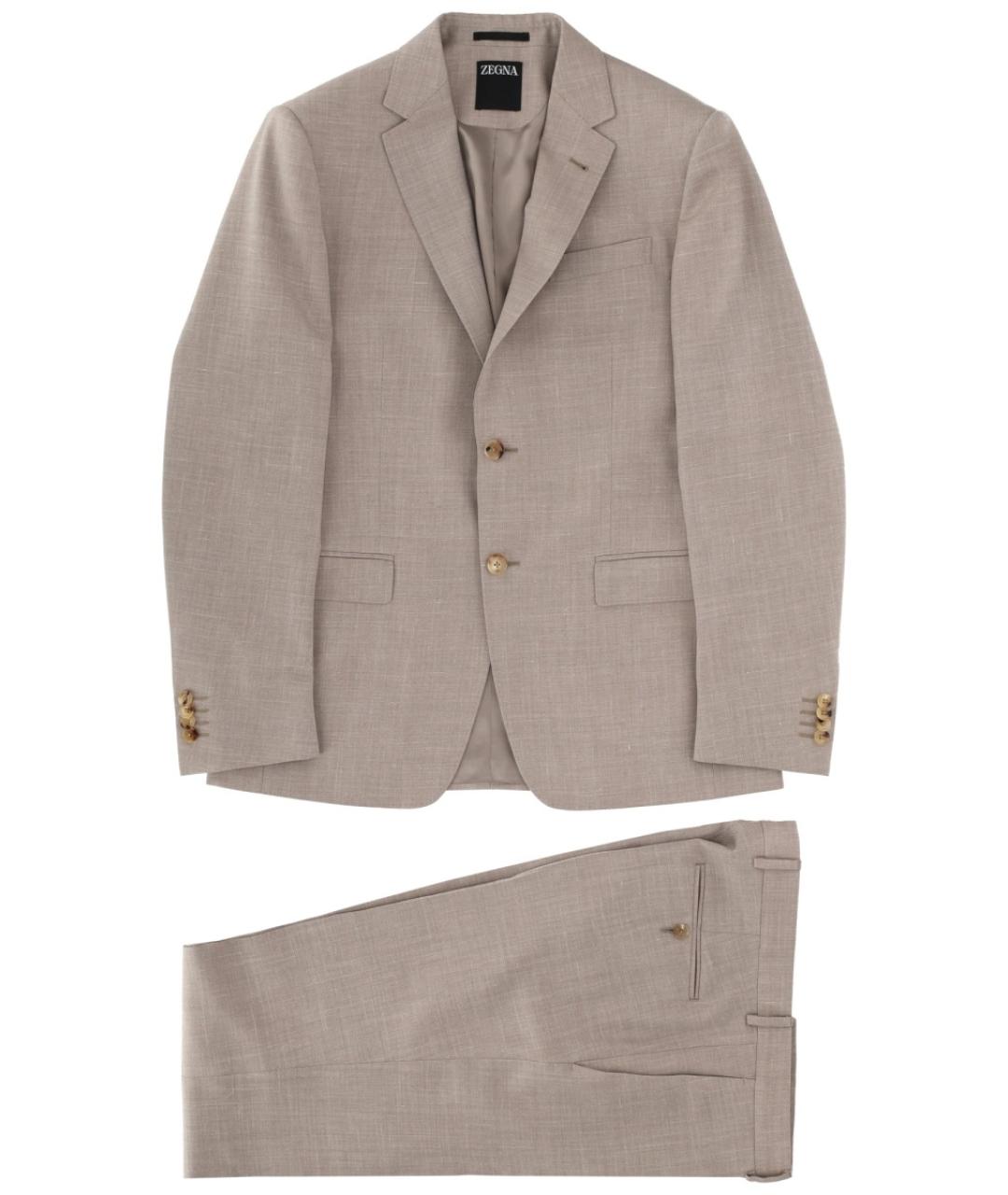 ZEGNA Бежевый классический костюм, фото 1