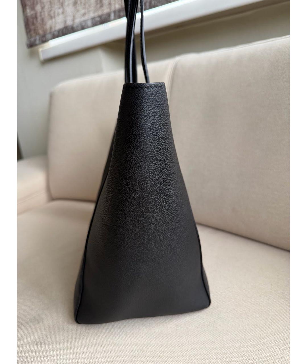 LOUIS VUITTON Черная кожаная сумка тоут, фото 5