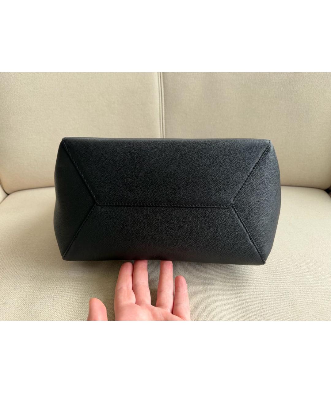 LOUIS VUITTON Черная кожаная сумка тоут, фото 6