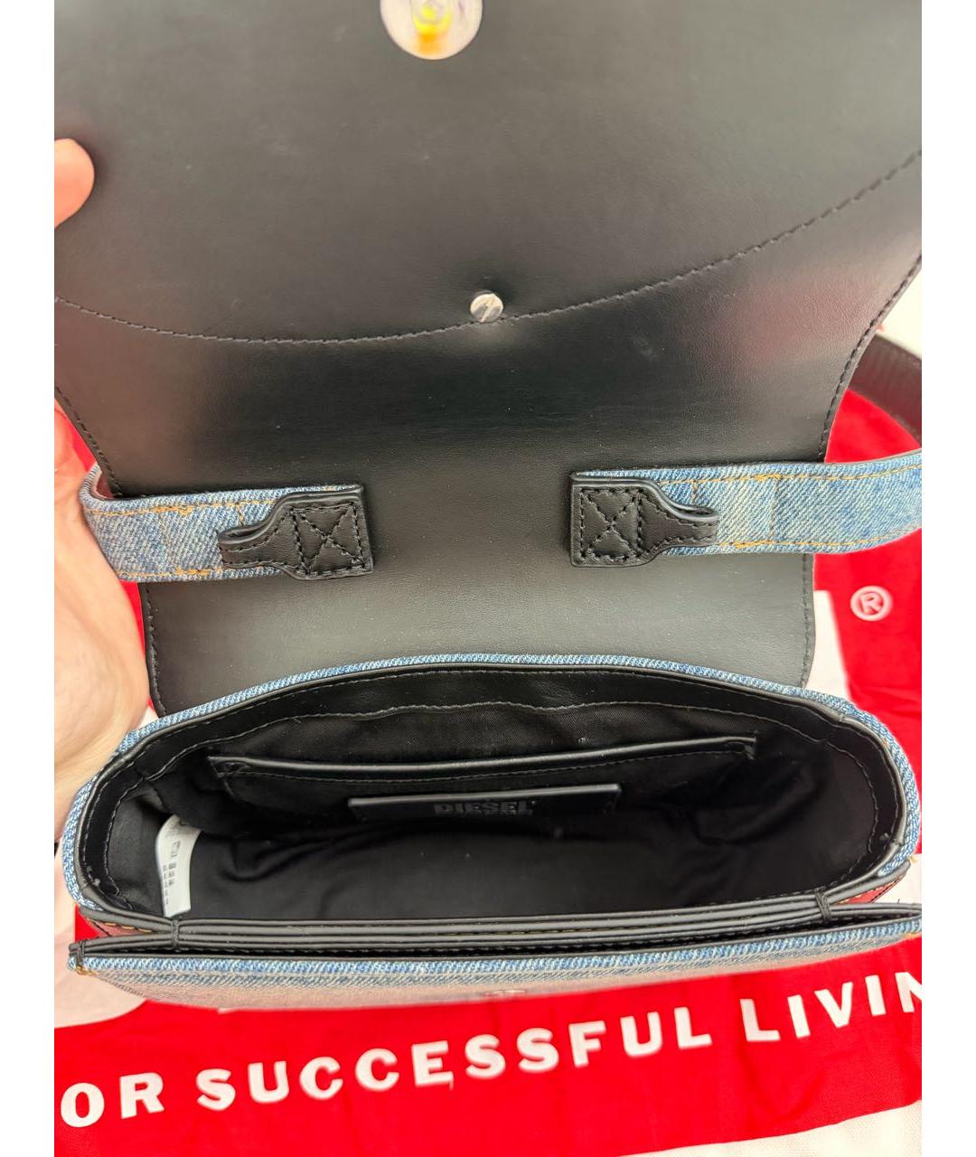 DIESEL Синяя деним сумка с короткими ручками, фото 4