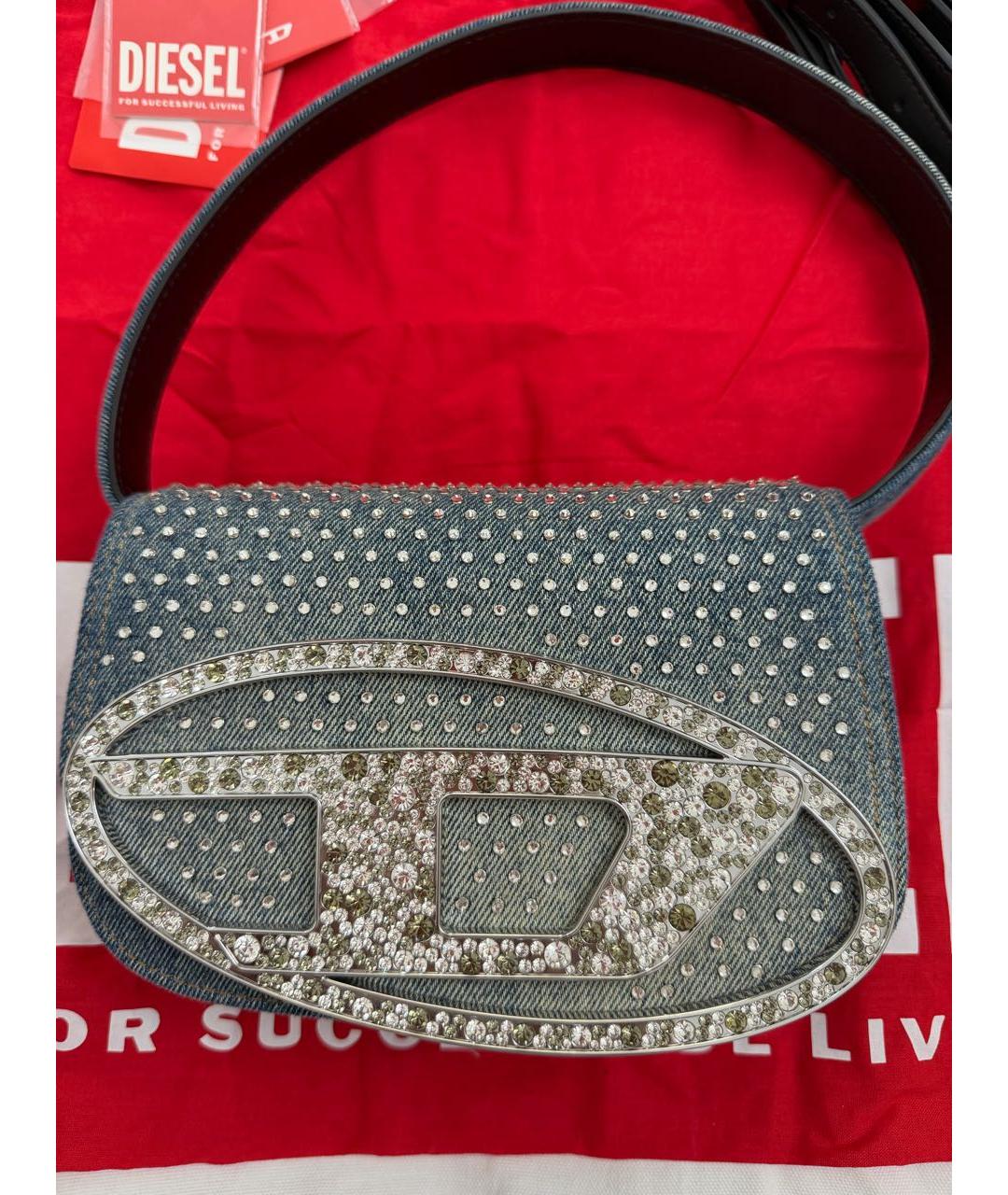 DIESEL Синяя деним сумка с короткими ручками, фото 2