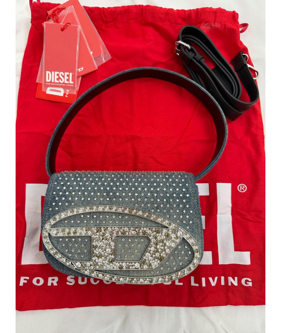 DIESEL Синяя деним сумка с короткими ручками, фото 5