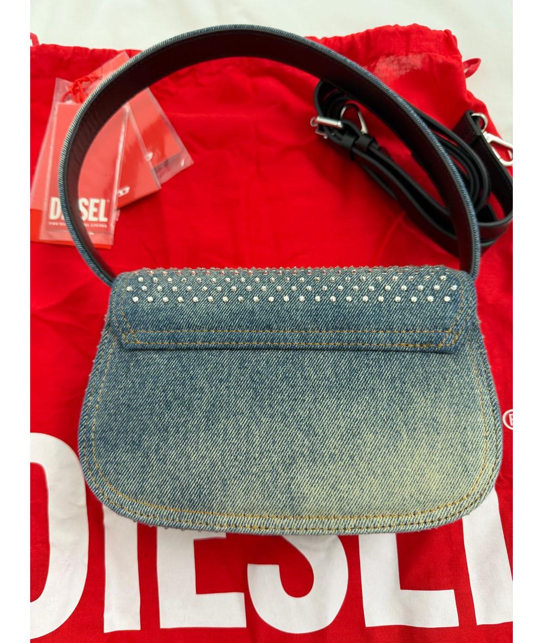 DIESEL Синяя деним сумка с короткими ручками, фото 3