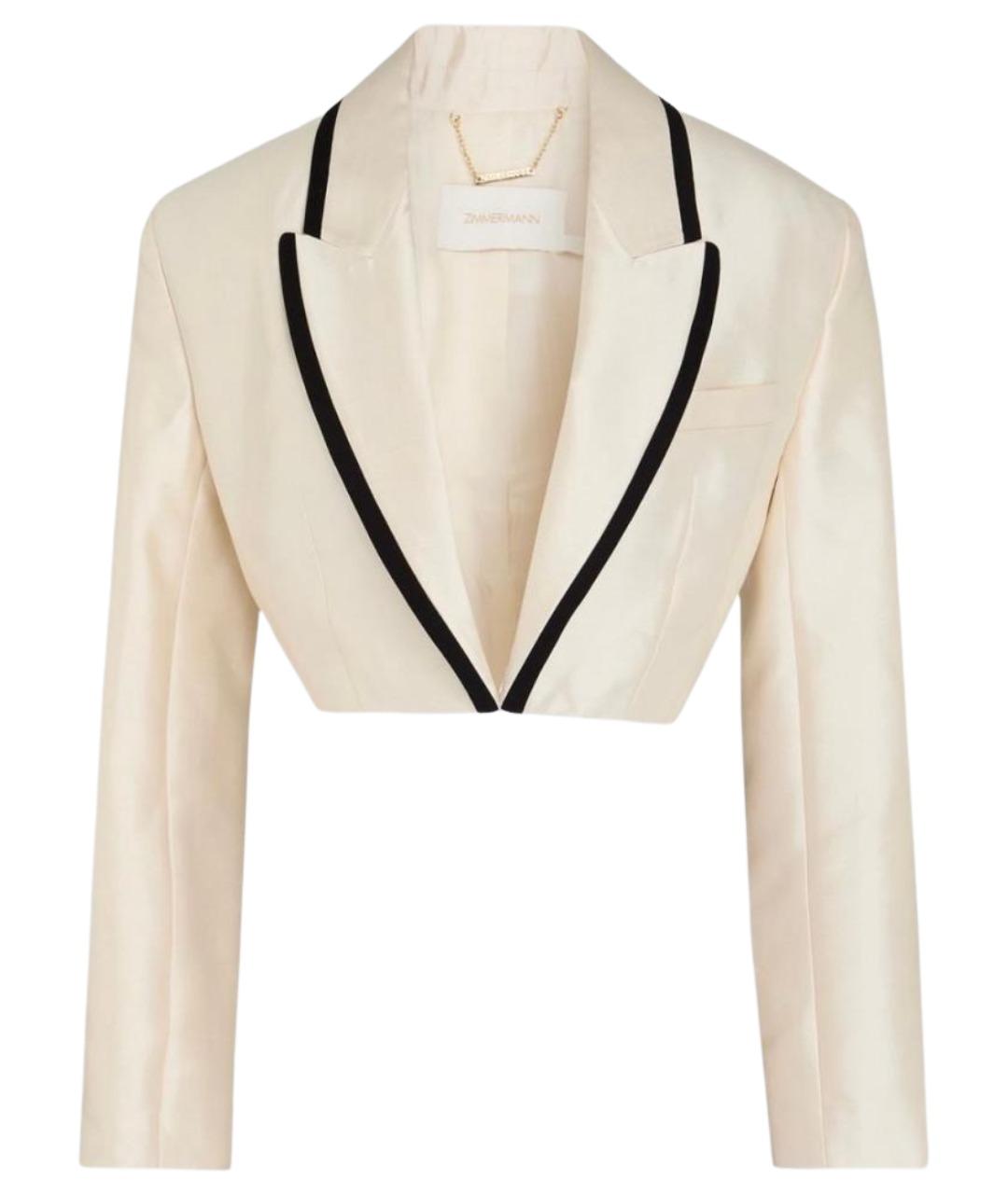 ZIMMERMANN Бежевый шерстяной жакет/пиджак, фото 1