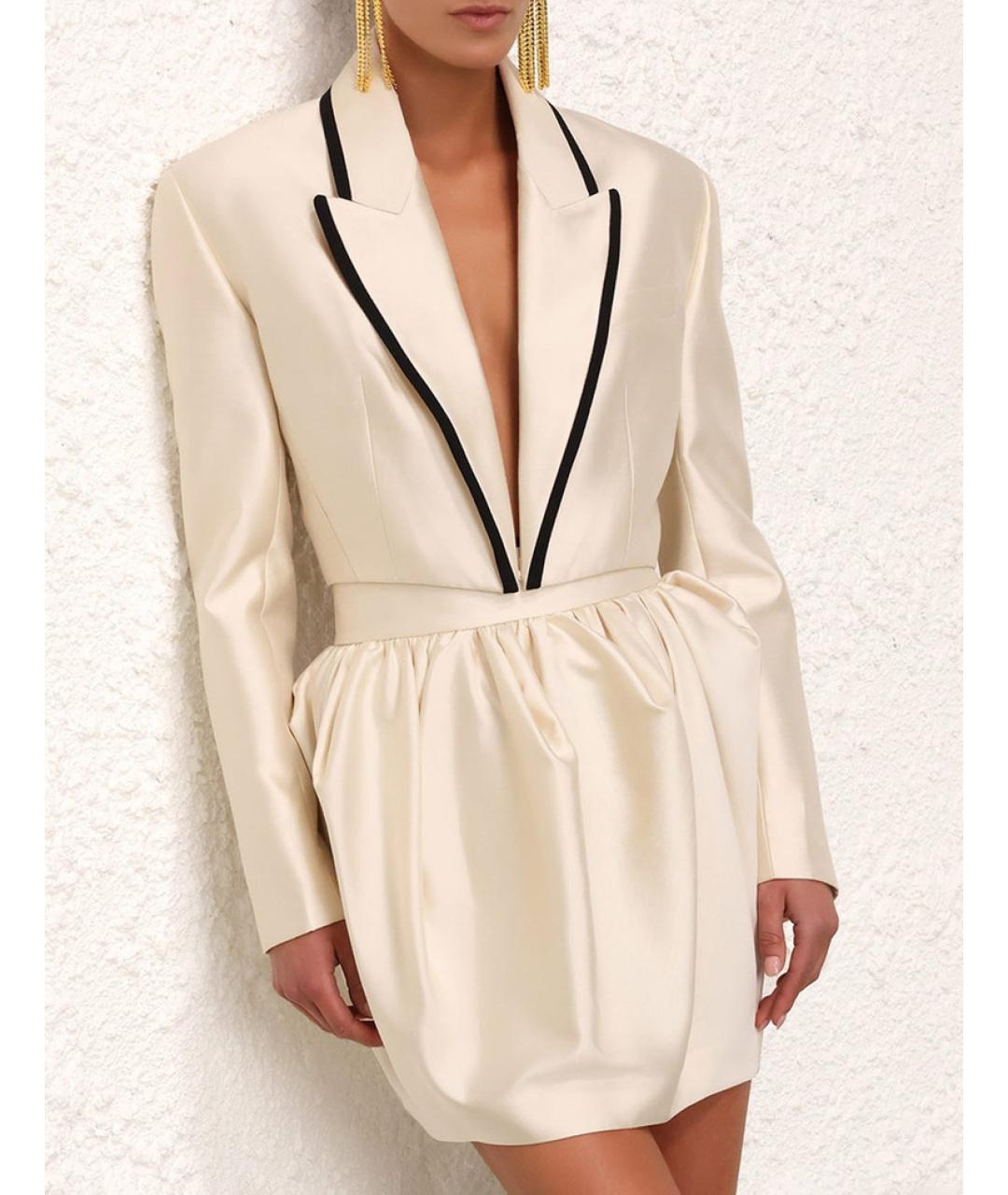 ZIMMERMANN Бежевый шерстяной жакет/пиджак, фото 4