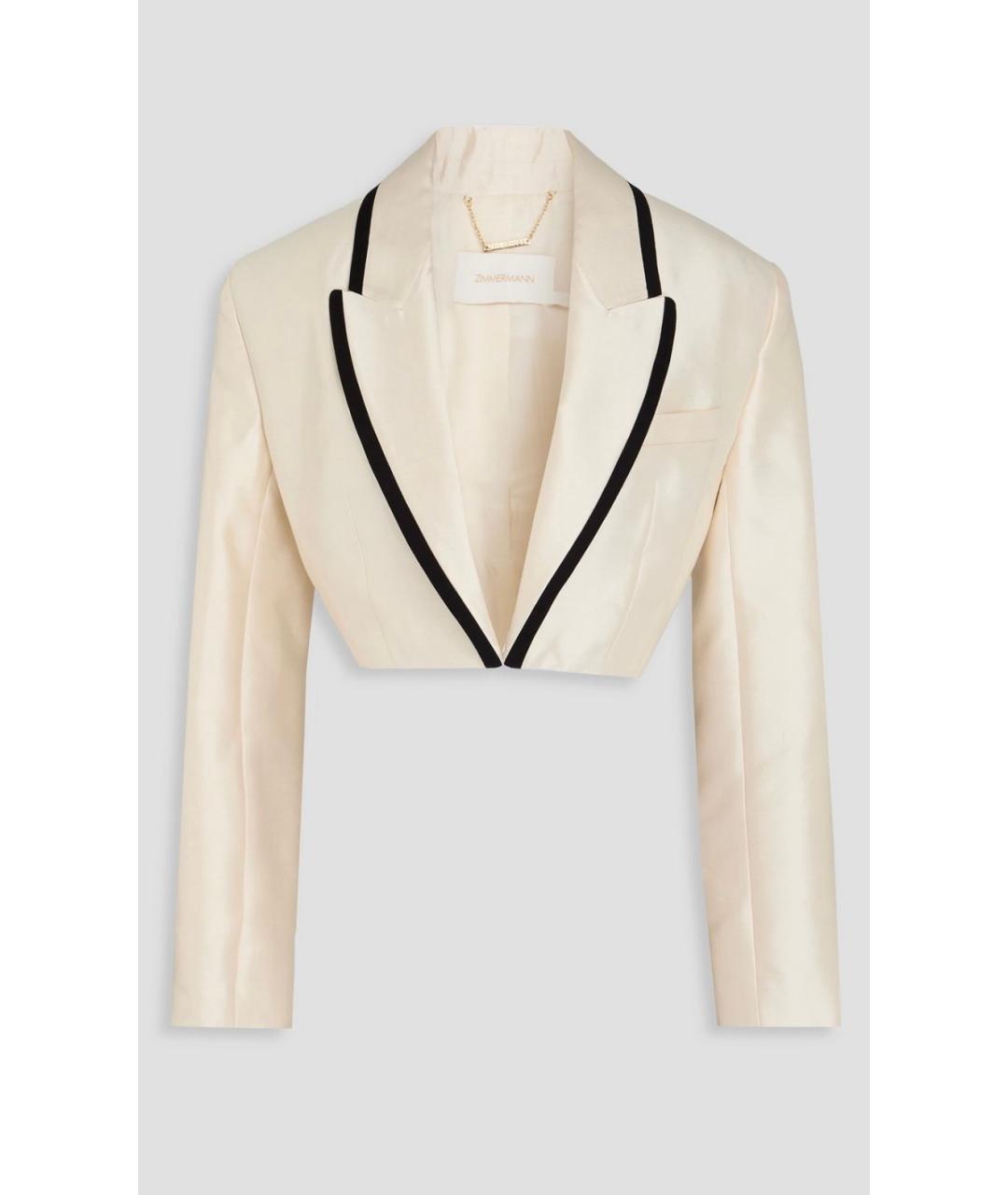 ZIMMERMANN Бежевый шерстяной жакет/пиджак, фото 7