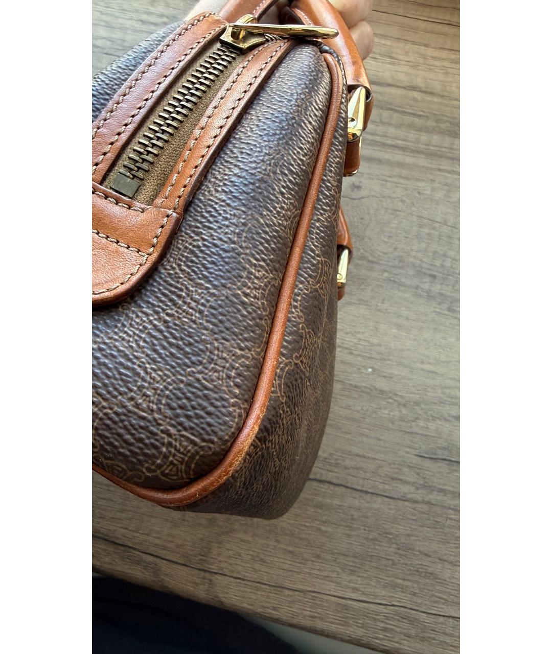 CELINE Коричневая сумка с короткими ручками, фото 7