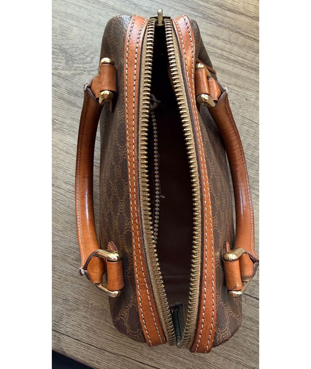 CELINE Коричневая сумка с короткими ручками, фото 4