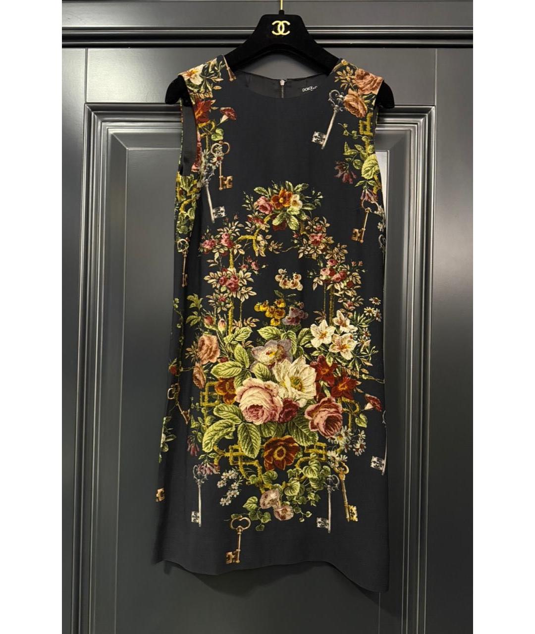 DOLCE&GABBANA Черное шелковое коктейльное платье, фото 4