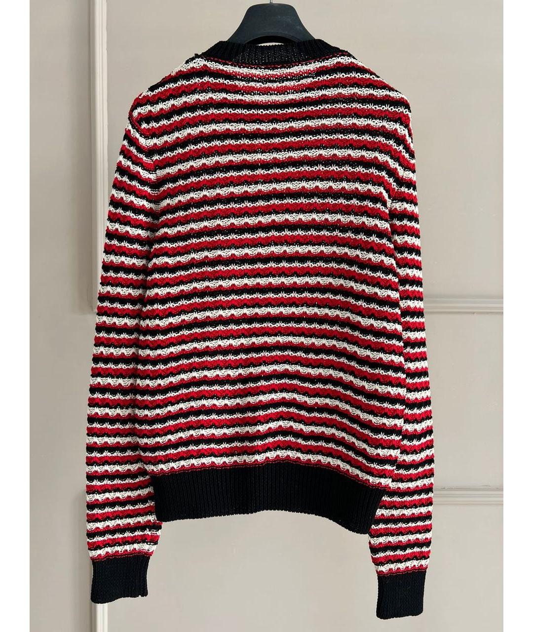 SAINT LAURENT Бордовый хлопковый джемпер / свитер, фото 2