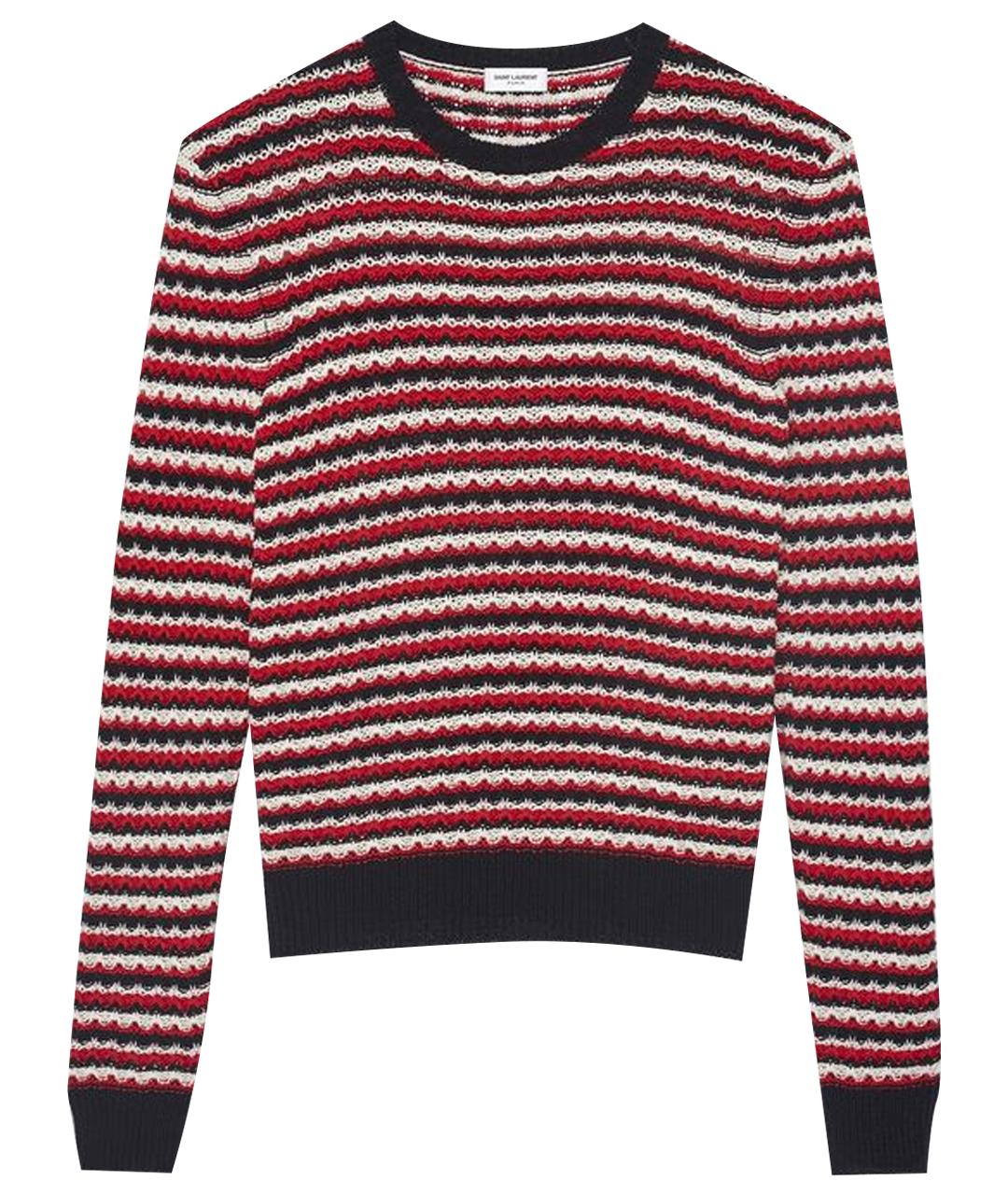 SAINT LAURENT Бордовый хлопковый джемпер / свитер, фото 1