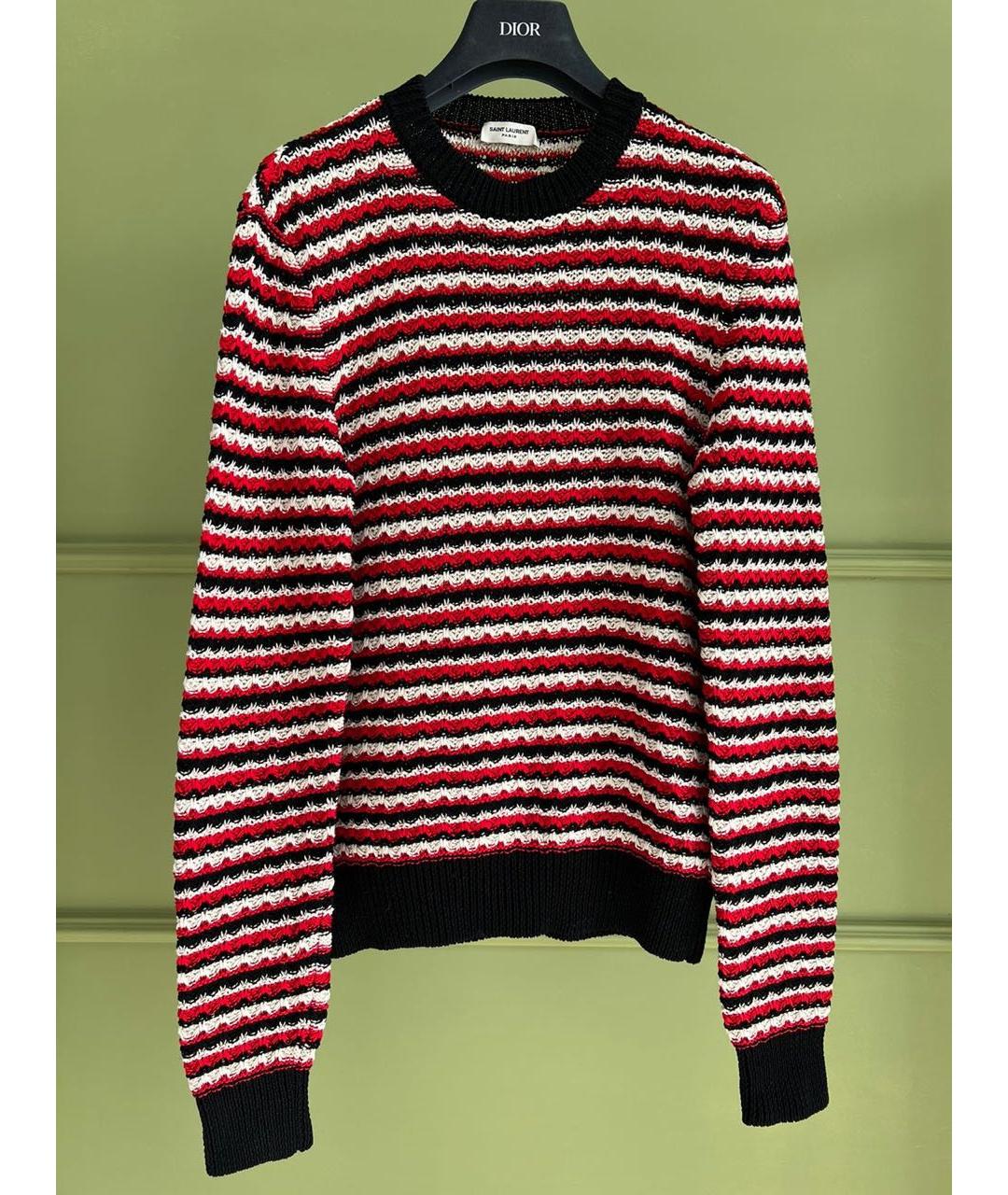 SAINT LAURENT Бордовый хлопковый джемпер / свитер, фото 7