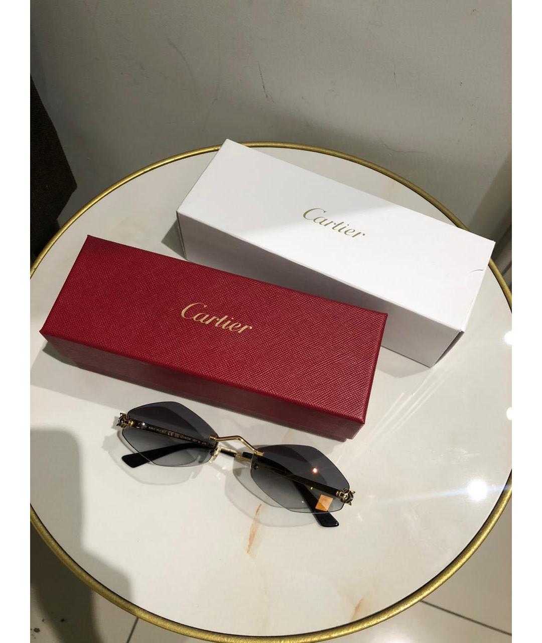 CARTIER Серые металлические солнцезащитные очки, фото 4