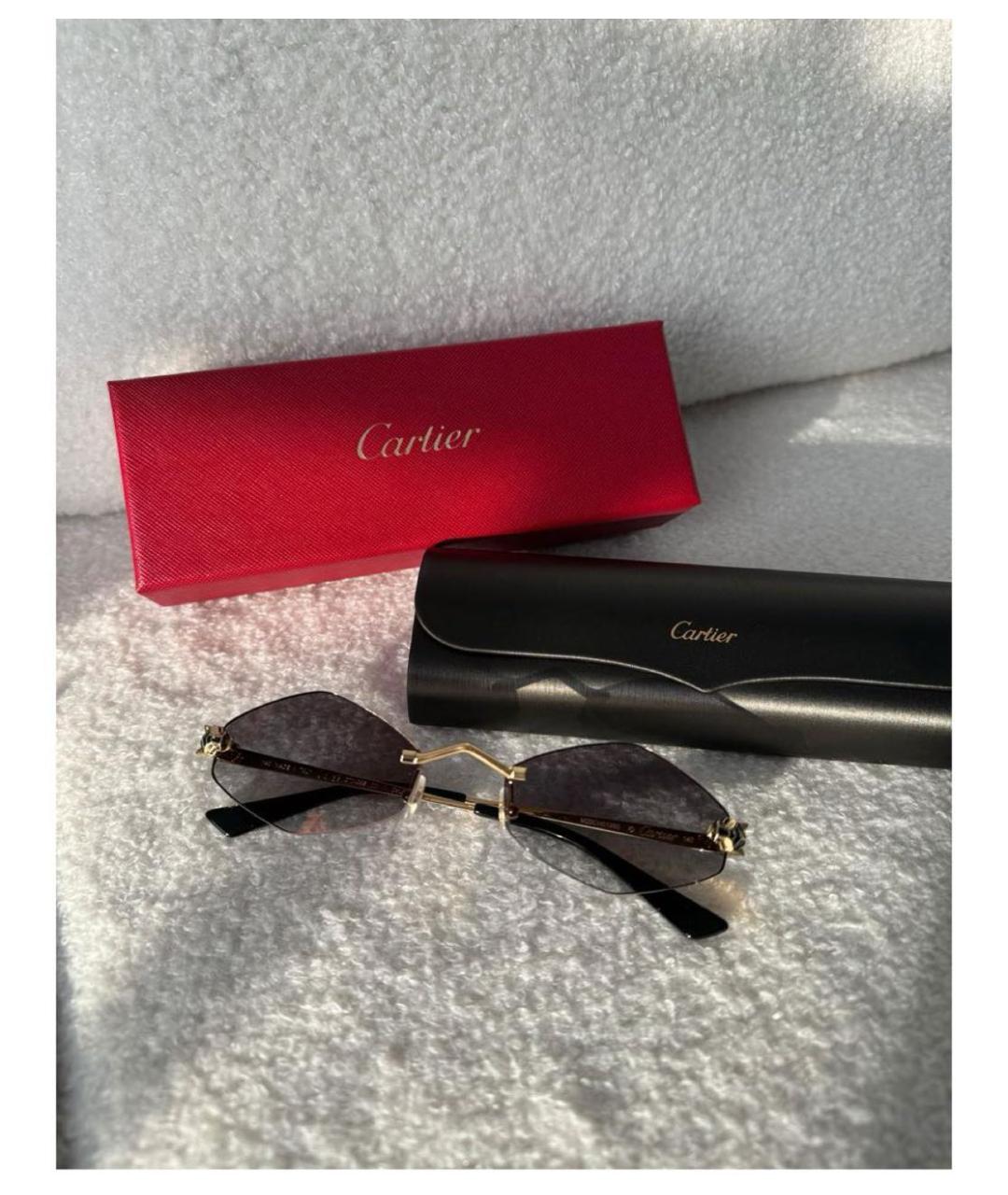 CARTIER Серые металлические солнцезащитные очки, фото 2