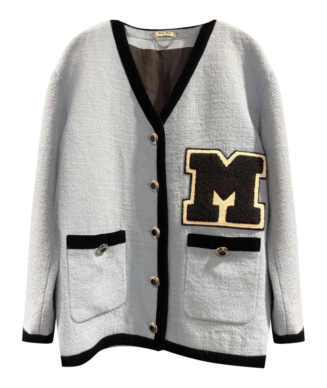 MIU MIU Голубой шерстяной кардиган, фото 1