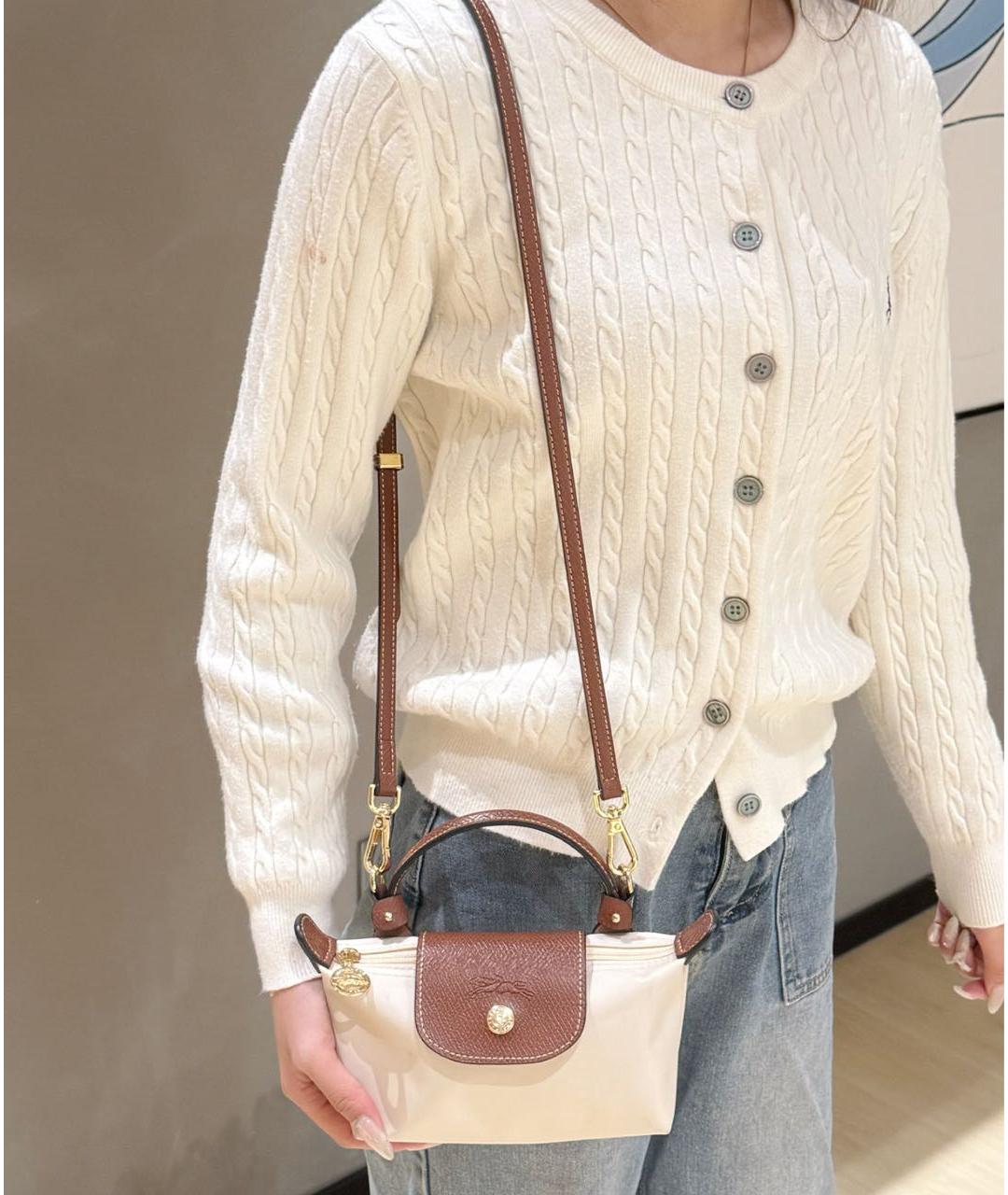 LONGCHAMP Бежевая сумка с короткими ручками, фото 5